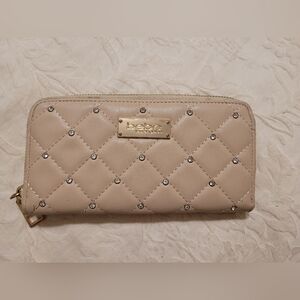 Bebe Quilted Tan Wallet